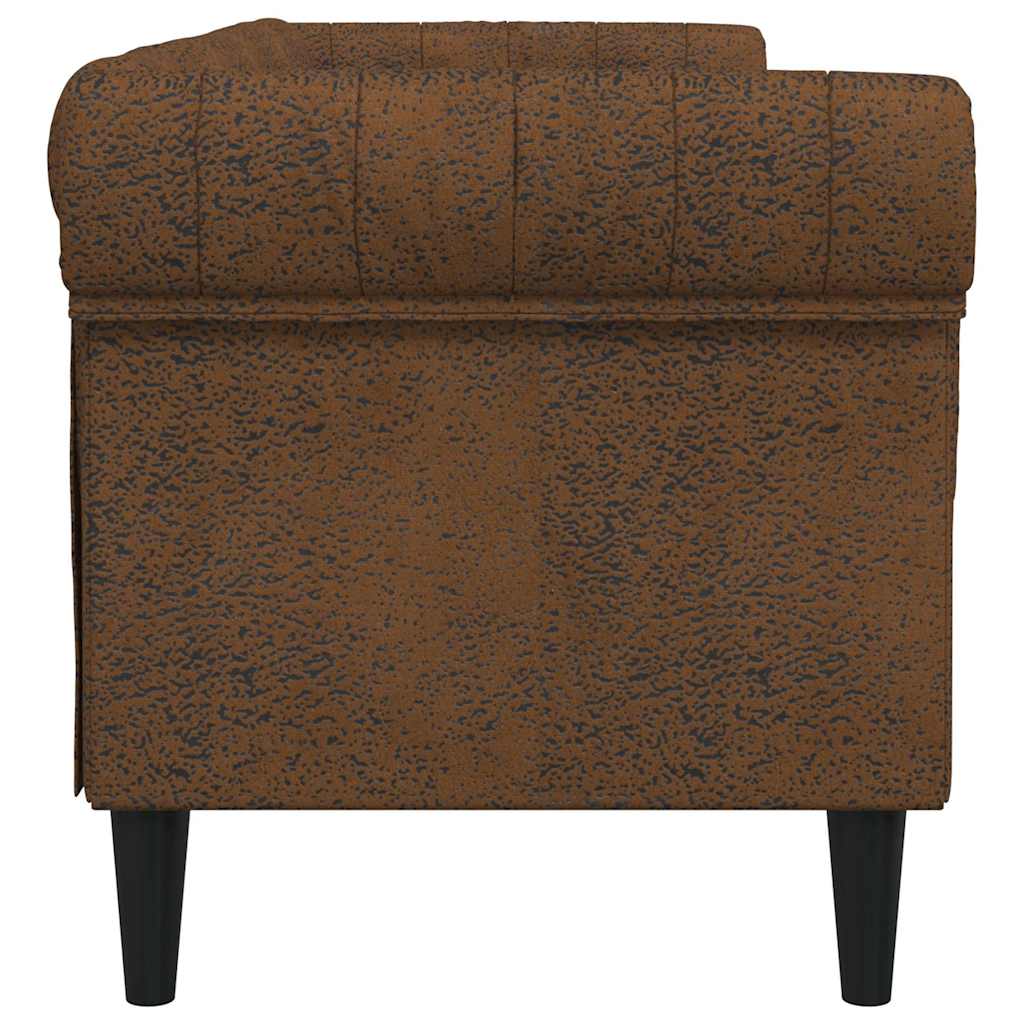 Trosjed Chesterfield smeđi od tkanine