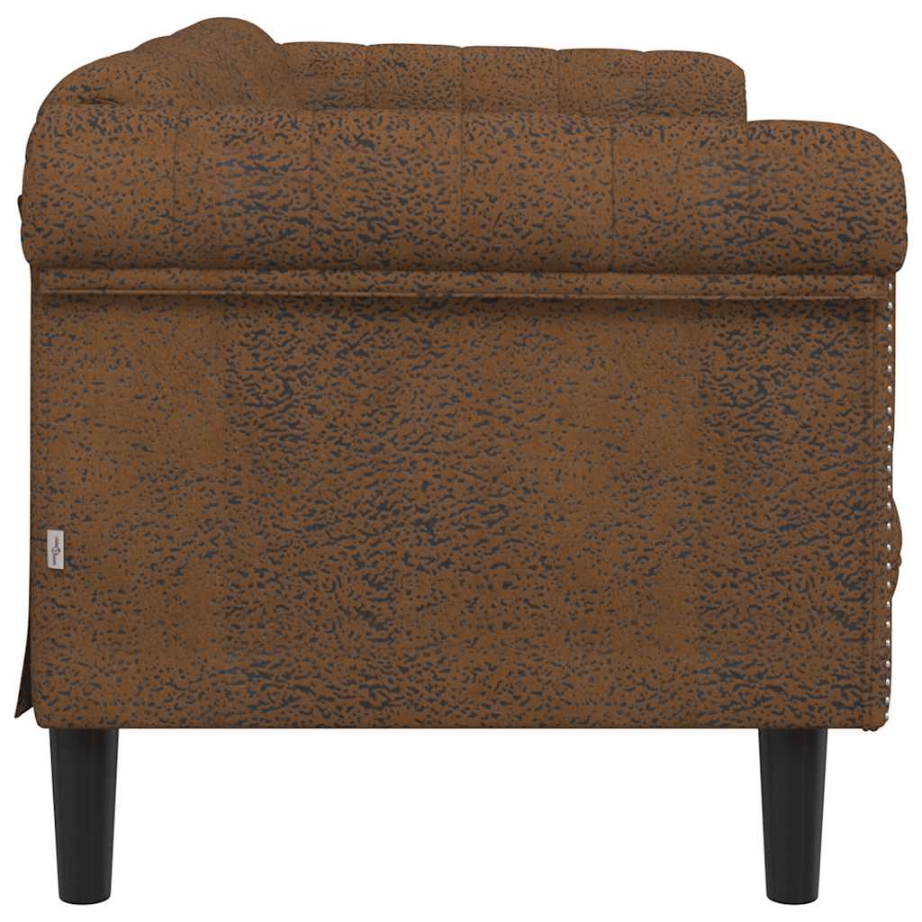 Dvosjed smeđi od umjetne brušene kože