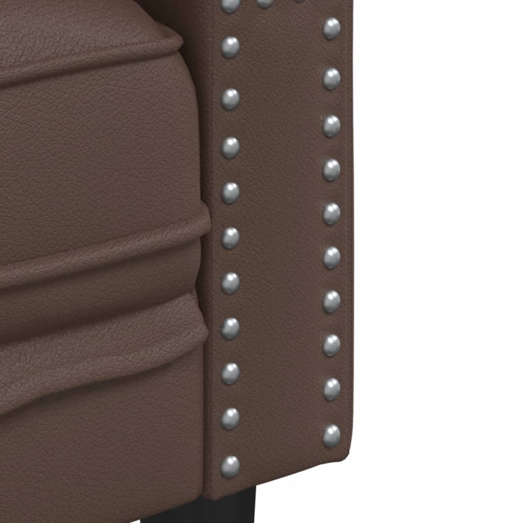 Chesterfield sofa za 3 osobe, smeđa, umjetna koža