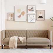 Chesterfield sofa za 3 osobe, cappuccino, umjetna koža