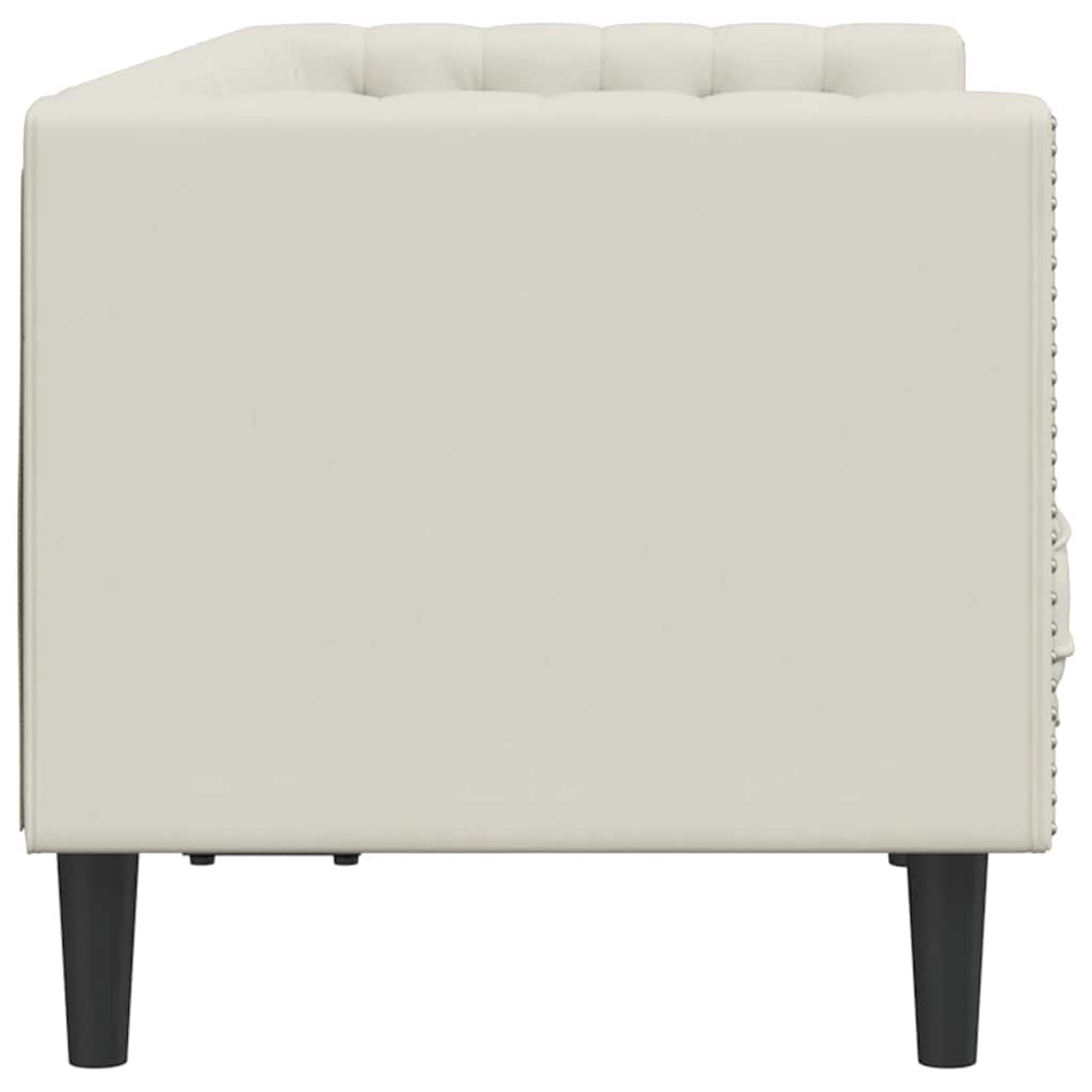 Chesterfield sofa s jastucima za 2 osobe, krem baršunasta