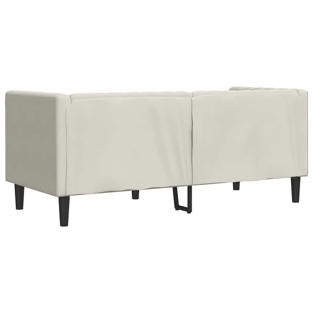 Chesterfield sofa s jastucima za 2 osobe, krem baršunasta