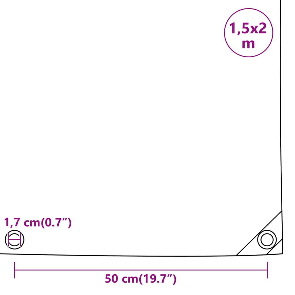 Cerada siva 1,5x2 m 650 g/m²