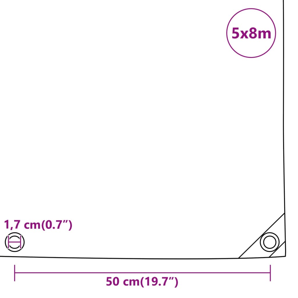 Cerada zelena 5 x 8 m 650 g/m²