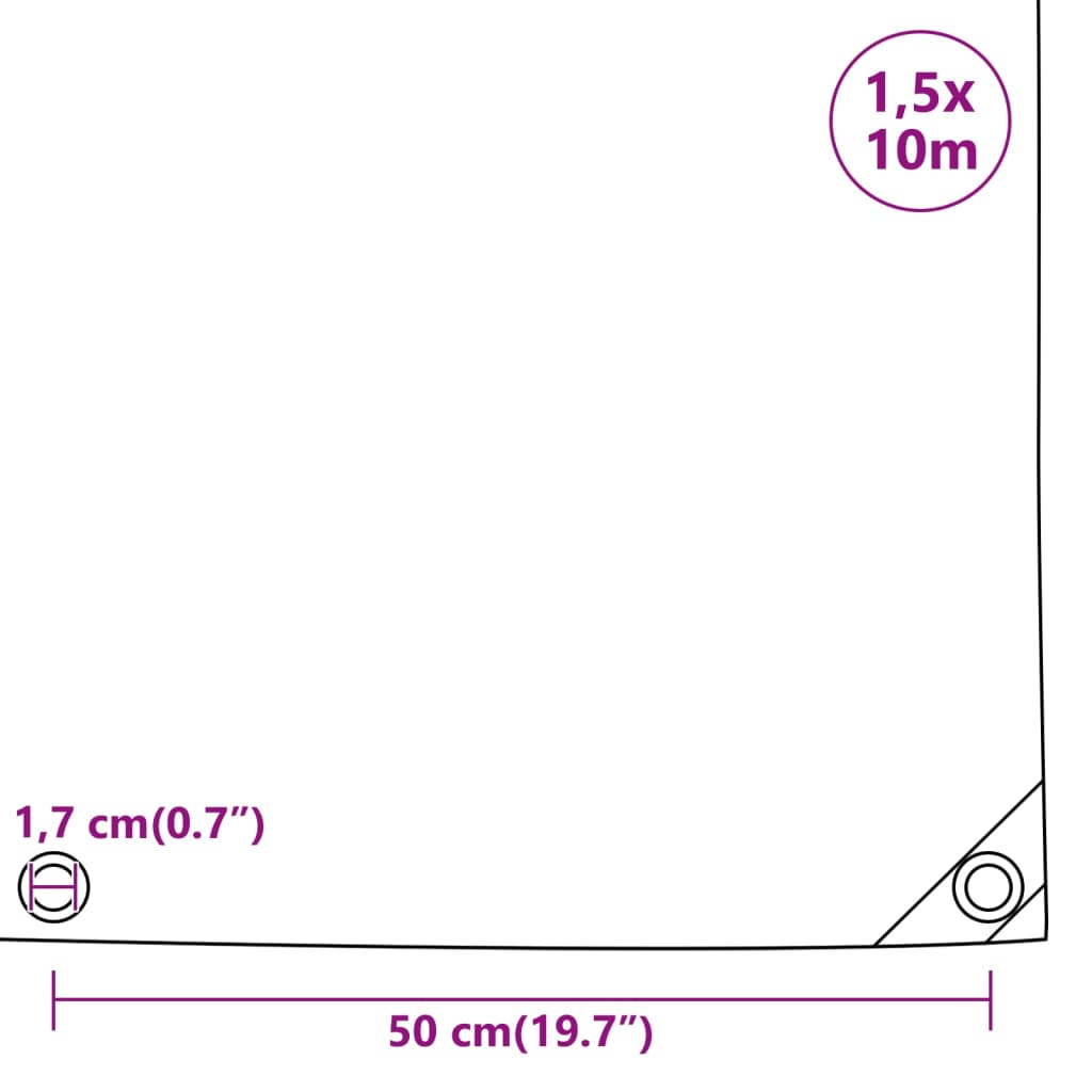 Cerada antracit 1,5 x 10 m 650 g/m²