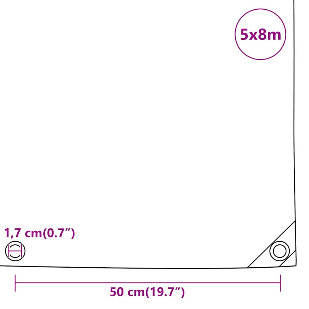 Cerada antracit 5x8 m 650 g/m²
