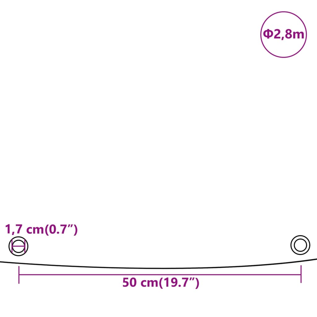 Cerada bijela Ø 2,8 m 650 g/m²