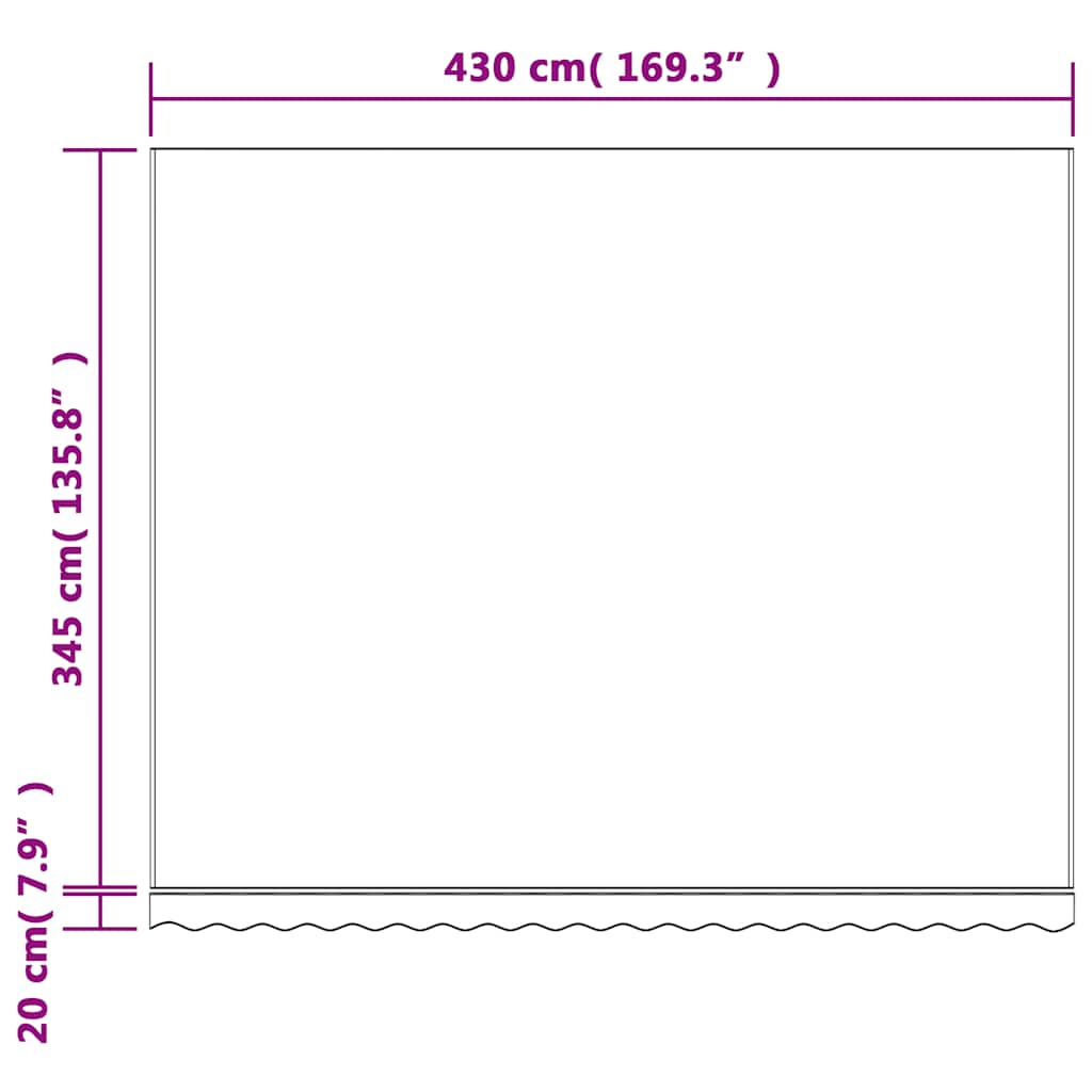 Zamjenska tkanina za tendu crveno-bijela prugasta 4,5 x 3,5 m