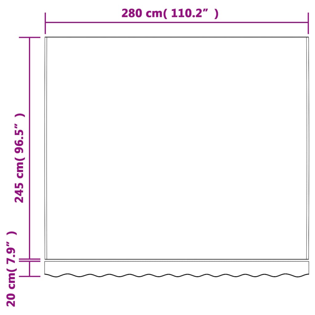 Zamjenska tkanina za tendu raznobojna prugasta 3x2,5 m