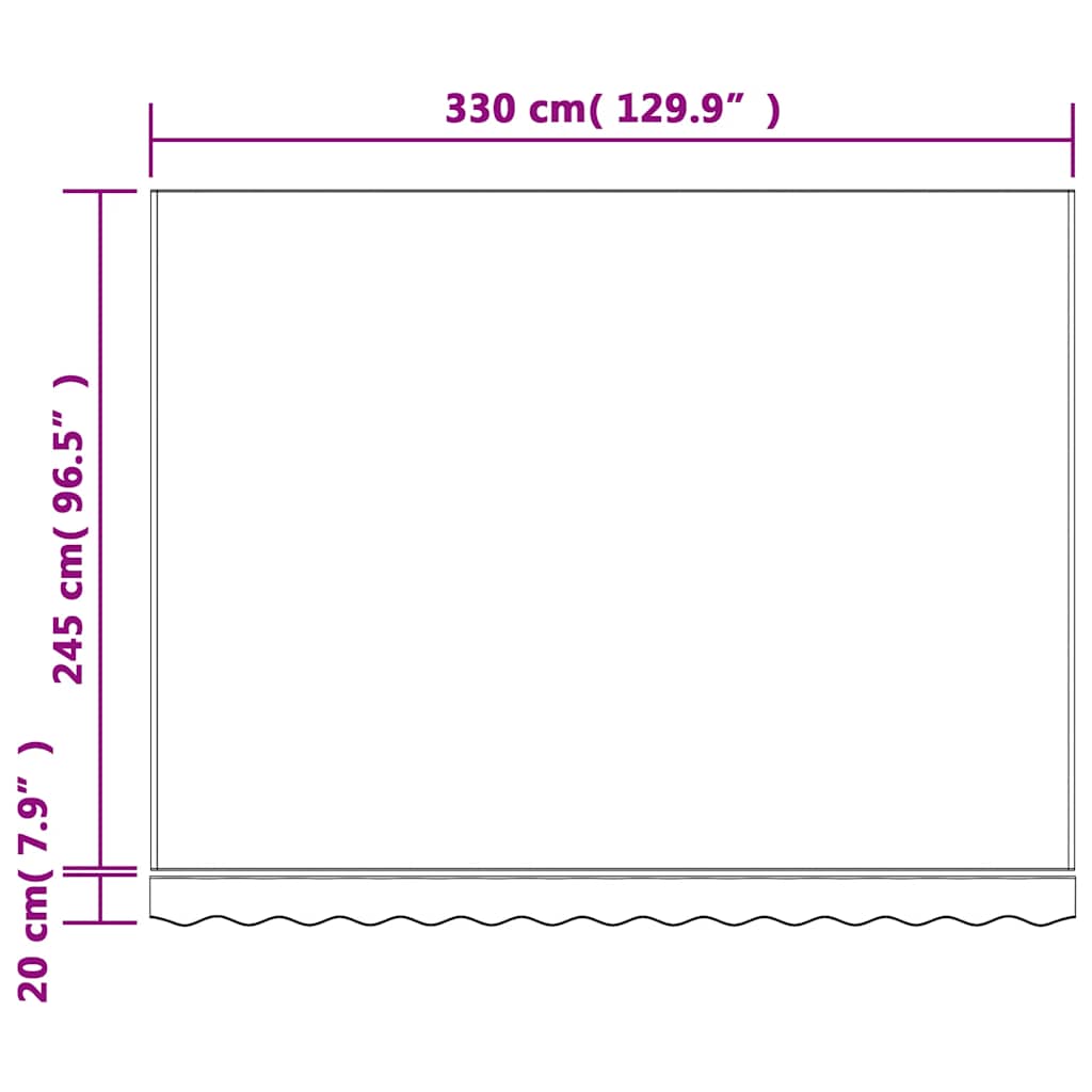Zamjenska tkanina za tendu raznobojna prugasta 3x2,5 m