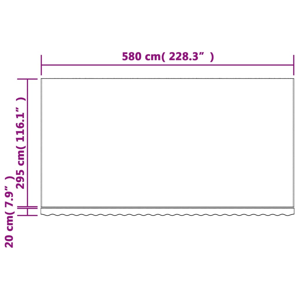 Zamjenska tkanina za tendu raznobojna prugasta 6 x 3 m