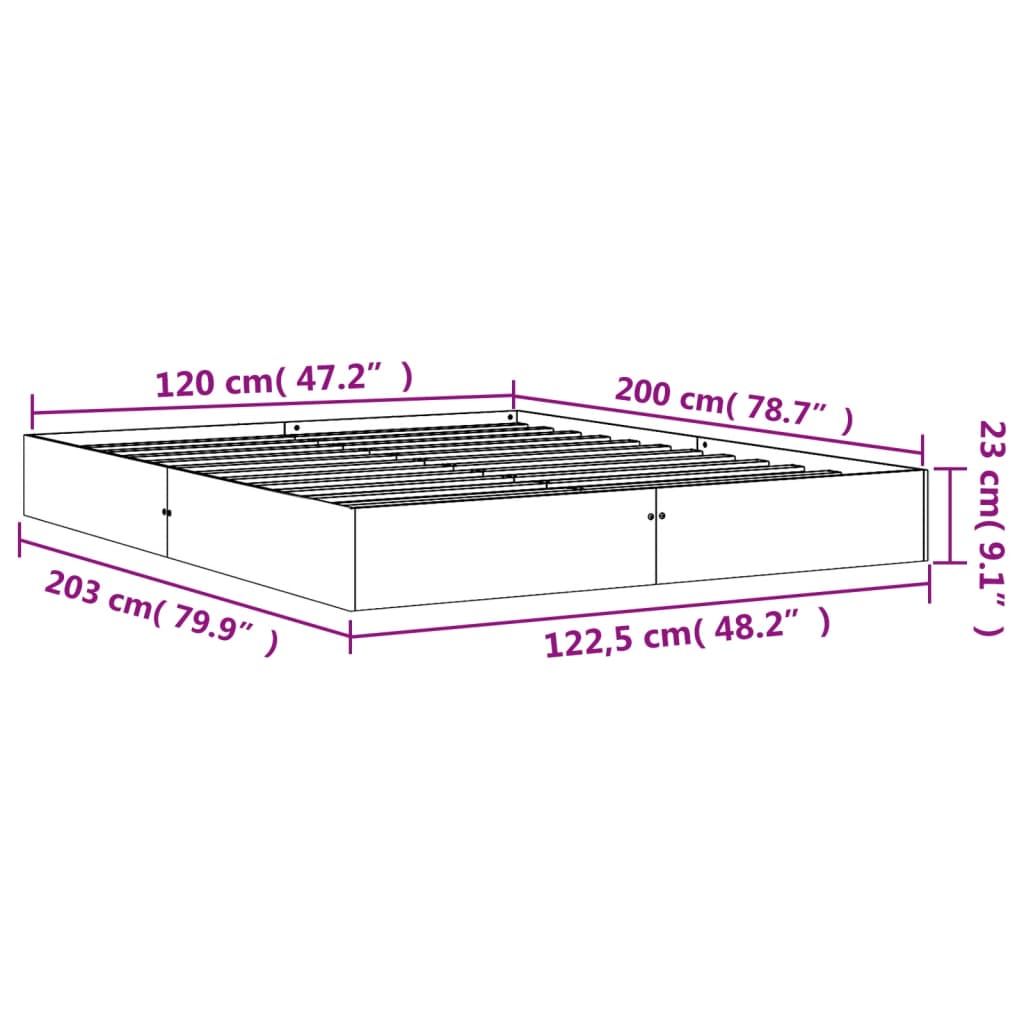 Okvir kreveta bez madraca voštano smeđi 120x200 cm od borovine