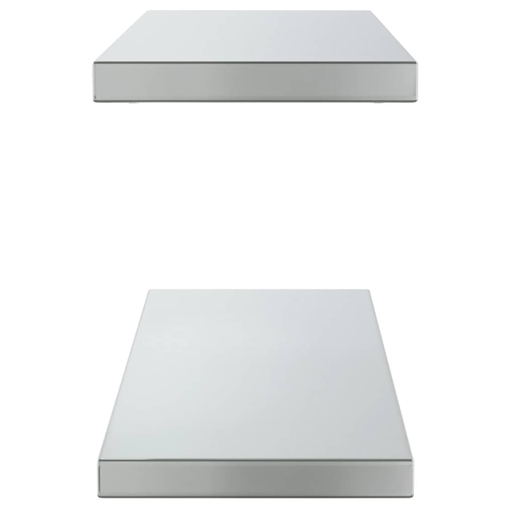 Zidne police 2 kom 75x23,5 cm srebrne nehrđajući čelik