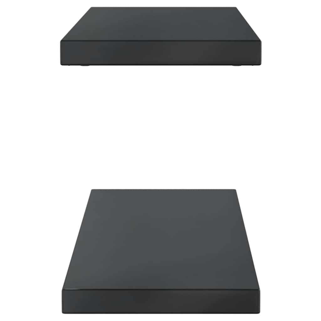 Zidne police 2 kom 100x23,5 cm crne nehrđajući čelik