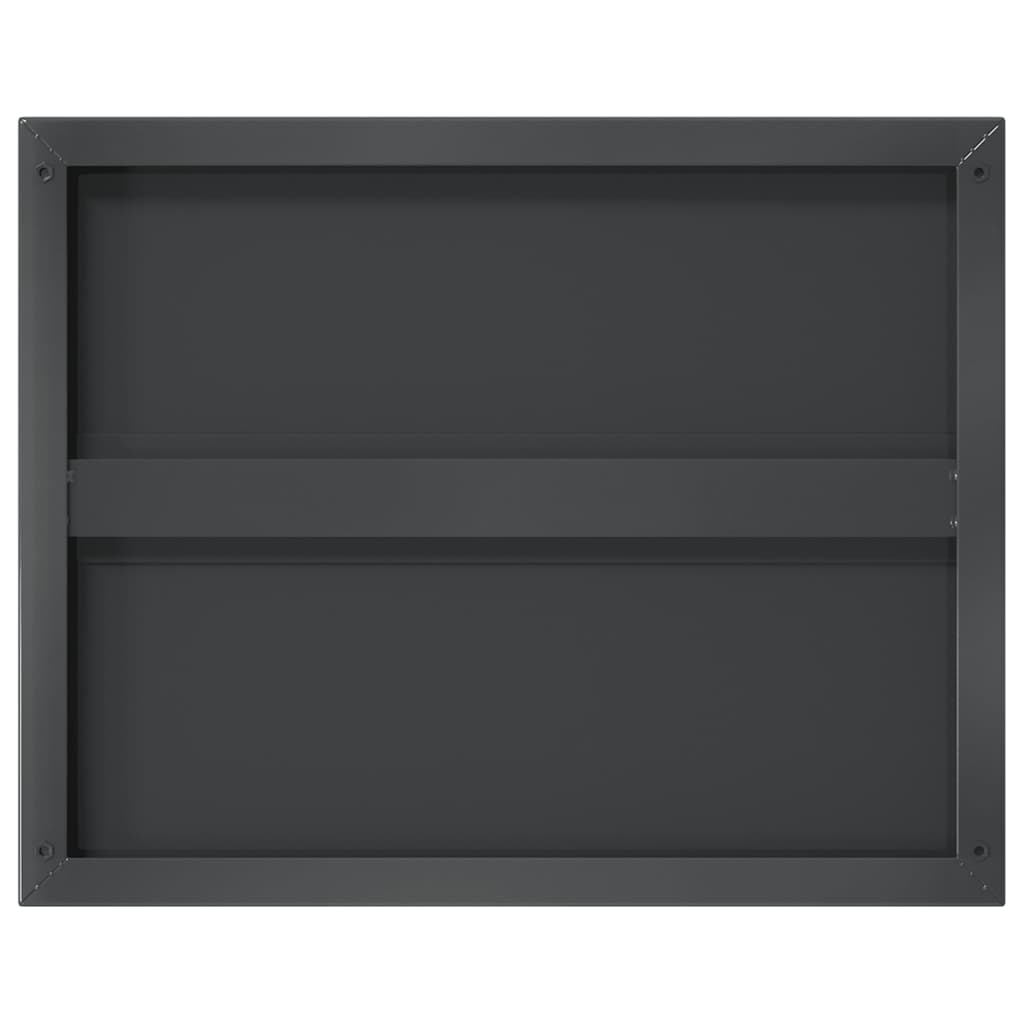 Zidne police 2 kom 50x40 cm crne nehrđajući čelik
