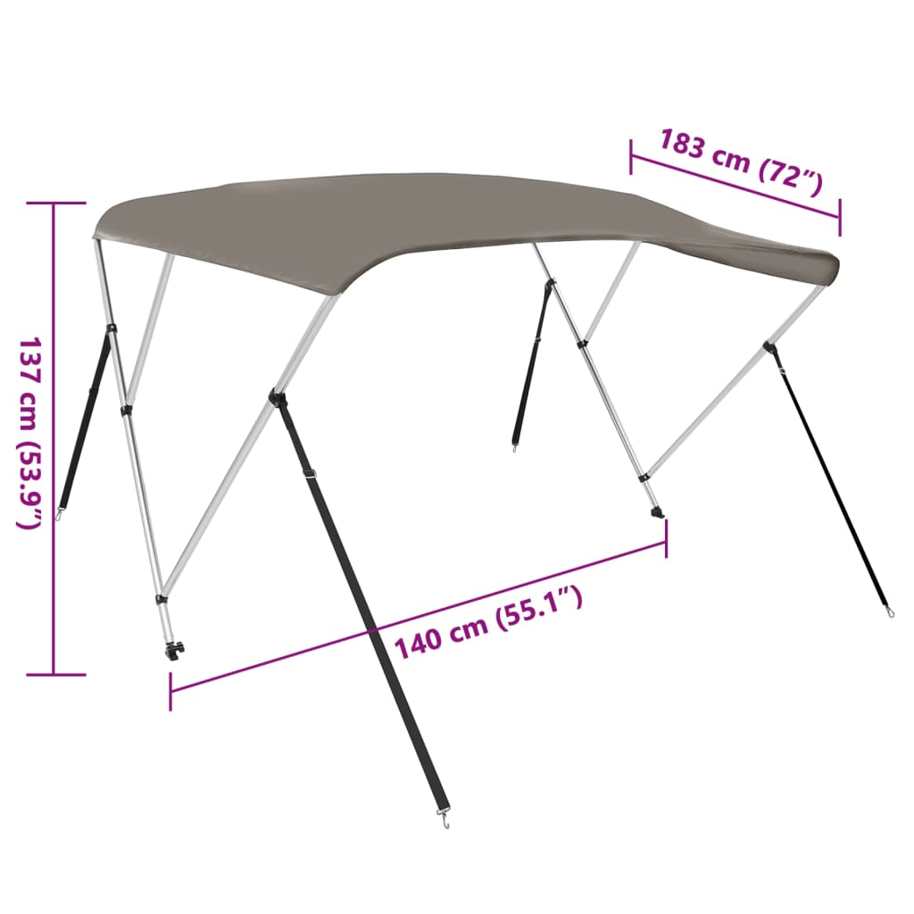 Tenda bimini s 3 luka siva 183x140x137 cm