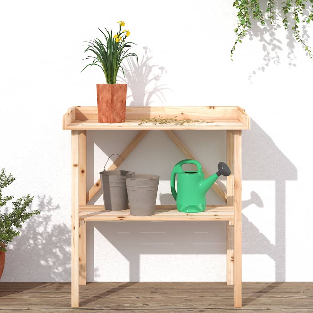 Stol za biljke s policom 78 x 38 x 82,5 cm od masivne jelovine
