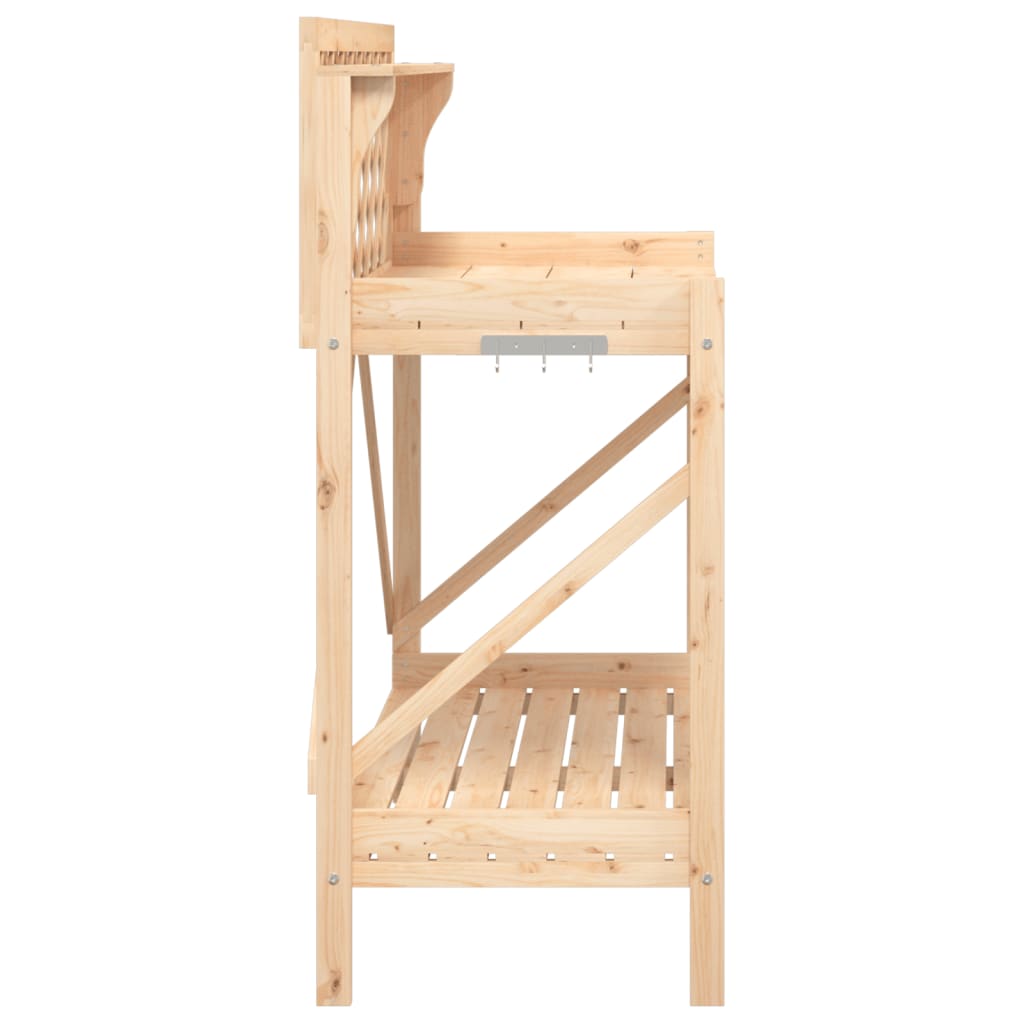 Klupa za sadnju od masivne jelovine s rešetkom
