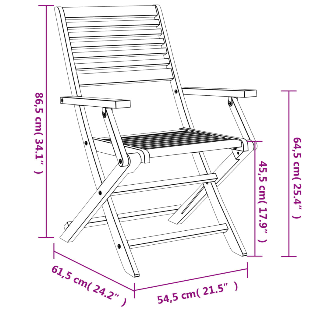 Sklopive vrtne stolice 8 kom 54,5x61,5x86,5 cm od drva bagrema