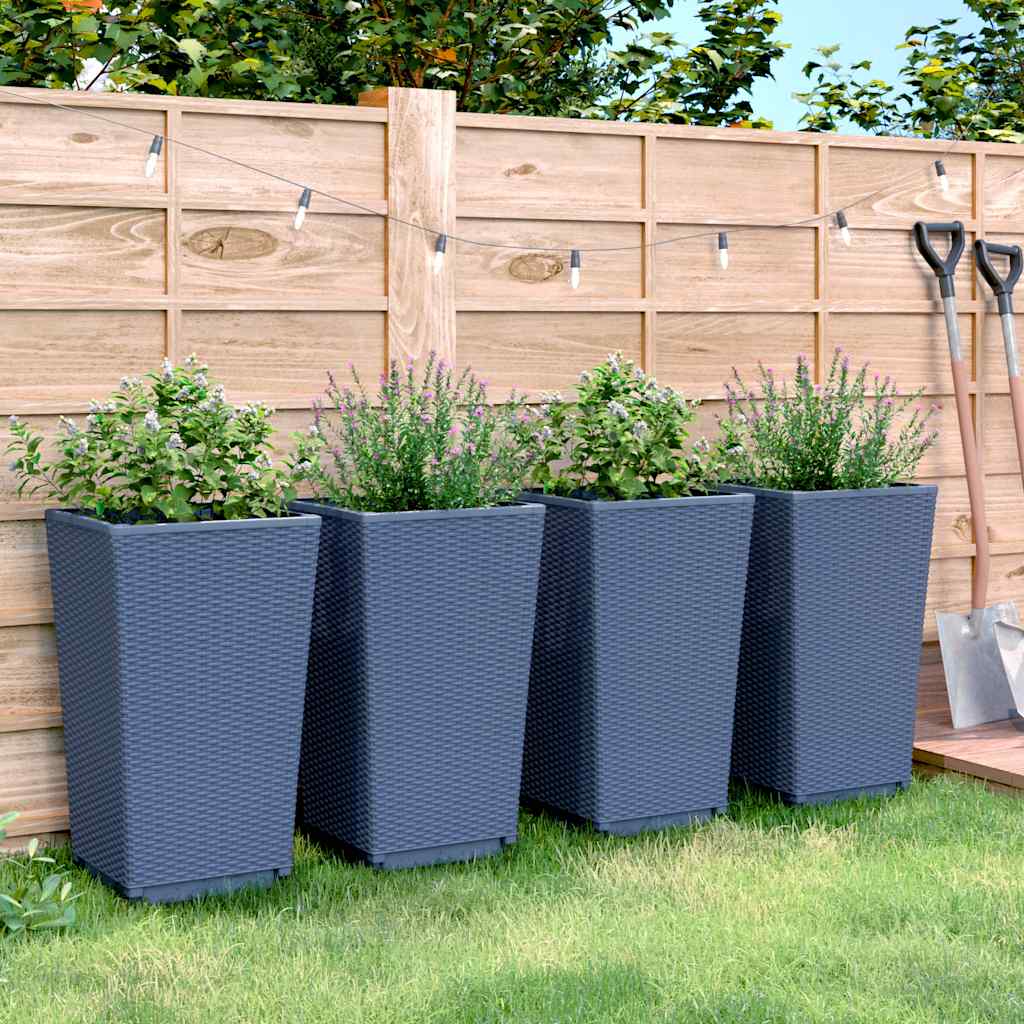 Vrtne sadilice 4 kom plava siva 32,5 x 32,5 x 57 cm PP