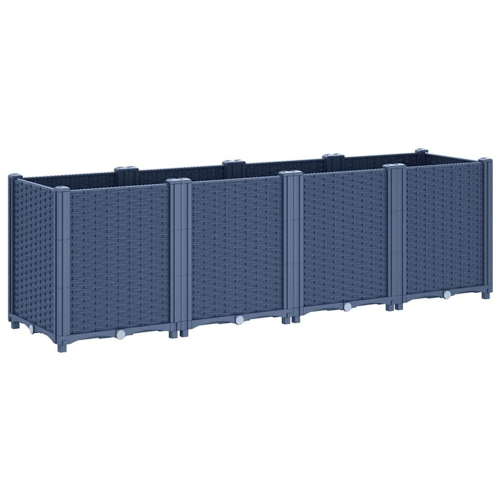 Vrtna sadilica plava siva 160 x 40 x 53 cm od PP-a