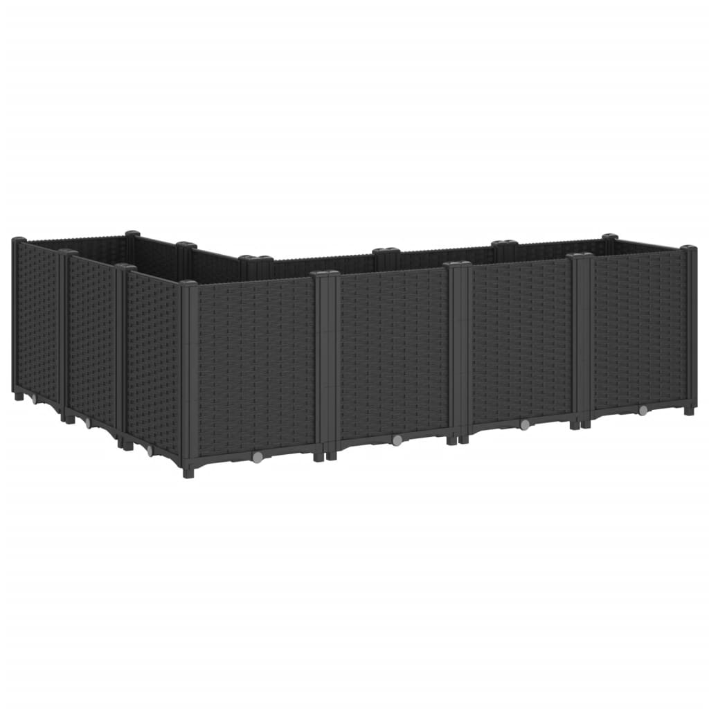 Vrtna sadilica crna 160 x 120 x 53 cm PP