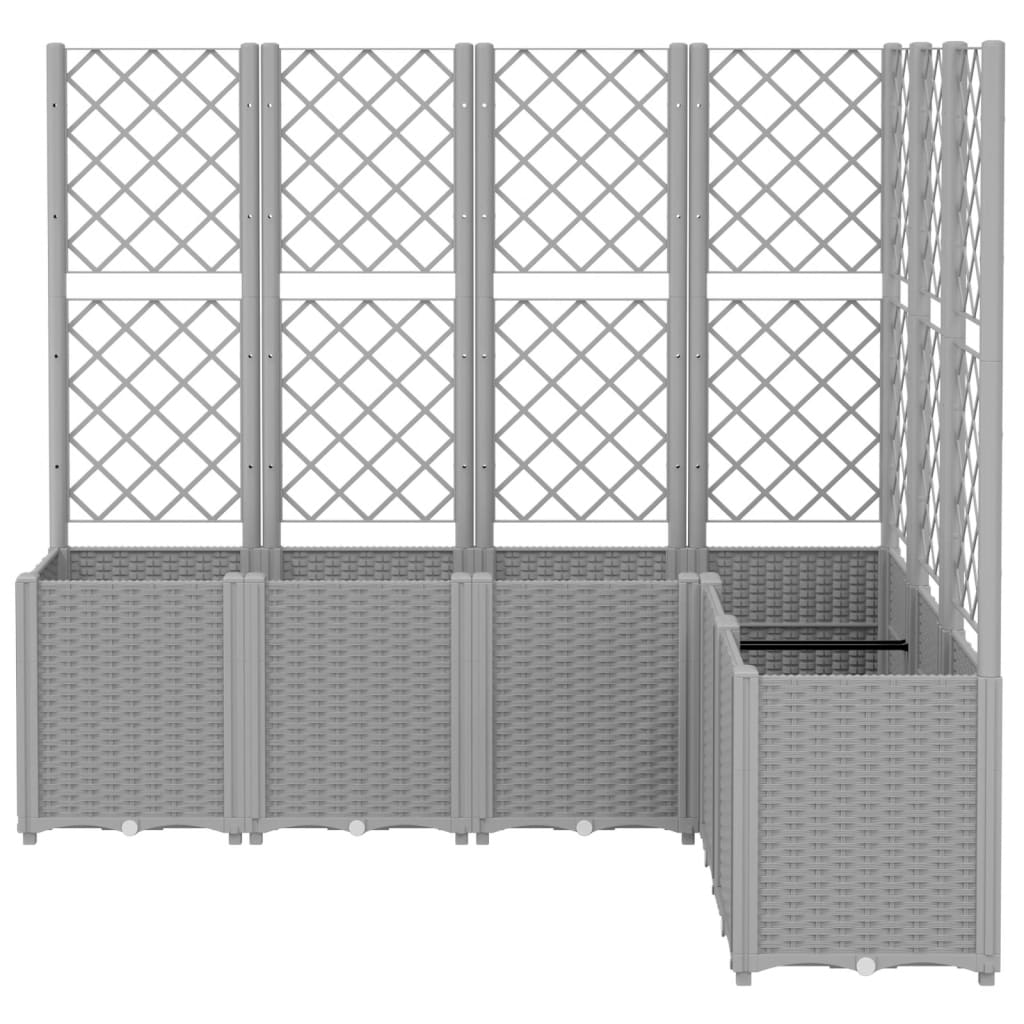 Vrtna sadilica s rešetkom svjetlosiva 160 x 120 x 140 cm PP
