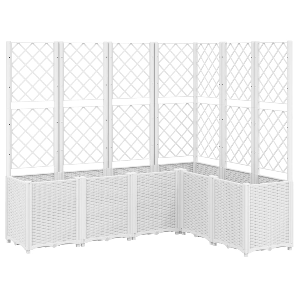 Vrtna sadilica s rešetkom bijela 160 x 120 x 140 cm PP