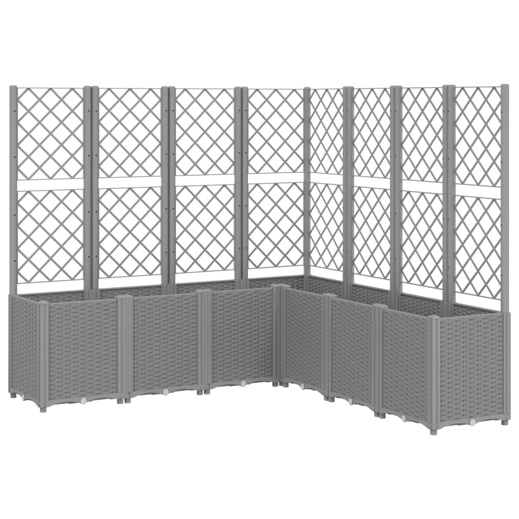 Vrtna sadilica s rešetkom svjetlosiva 160 x 160 x 140 cm PP