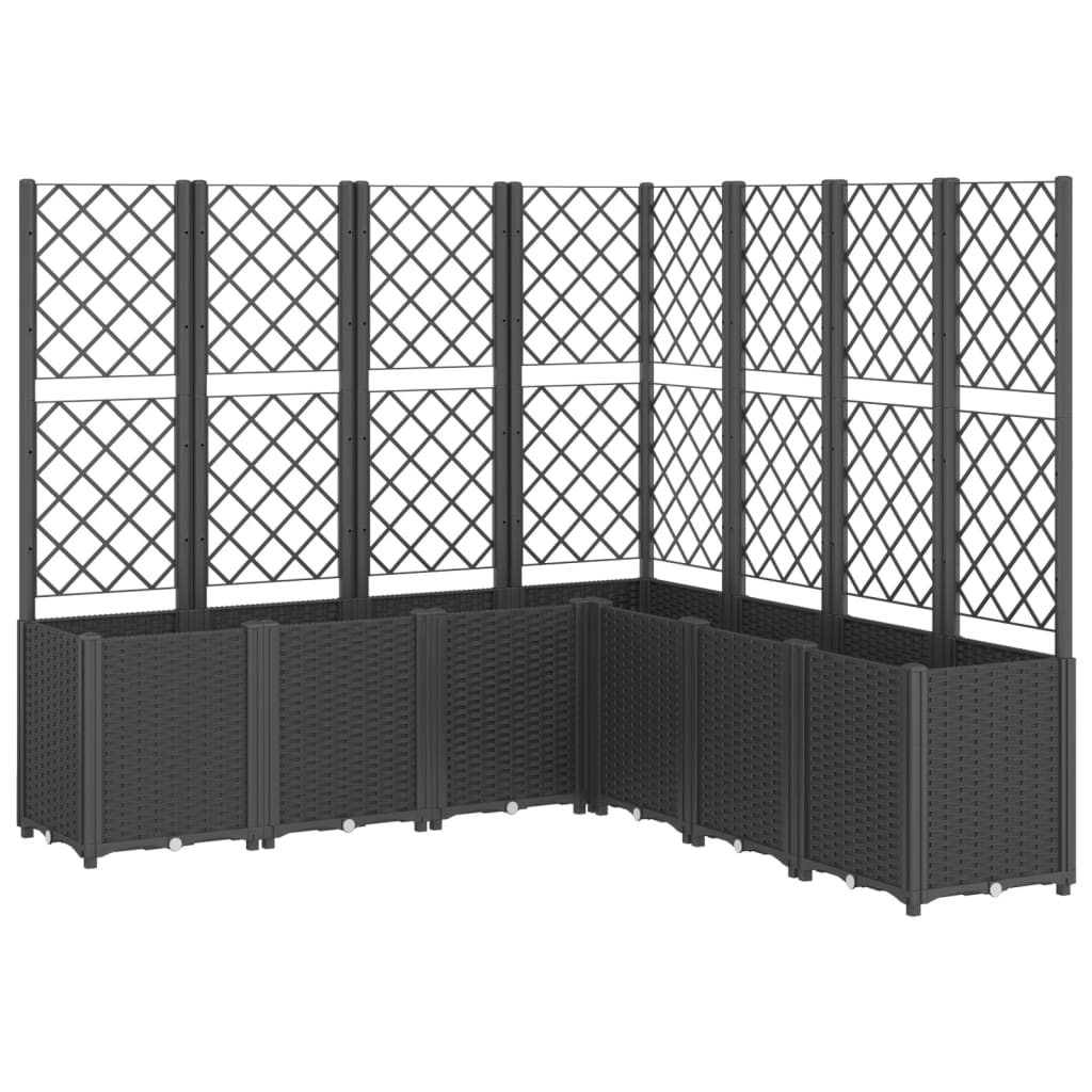 Vrtna sadilica s rešetkom crna 160 x 160 x 140 cm PP