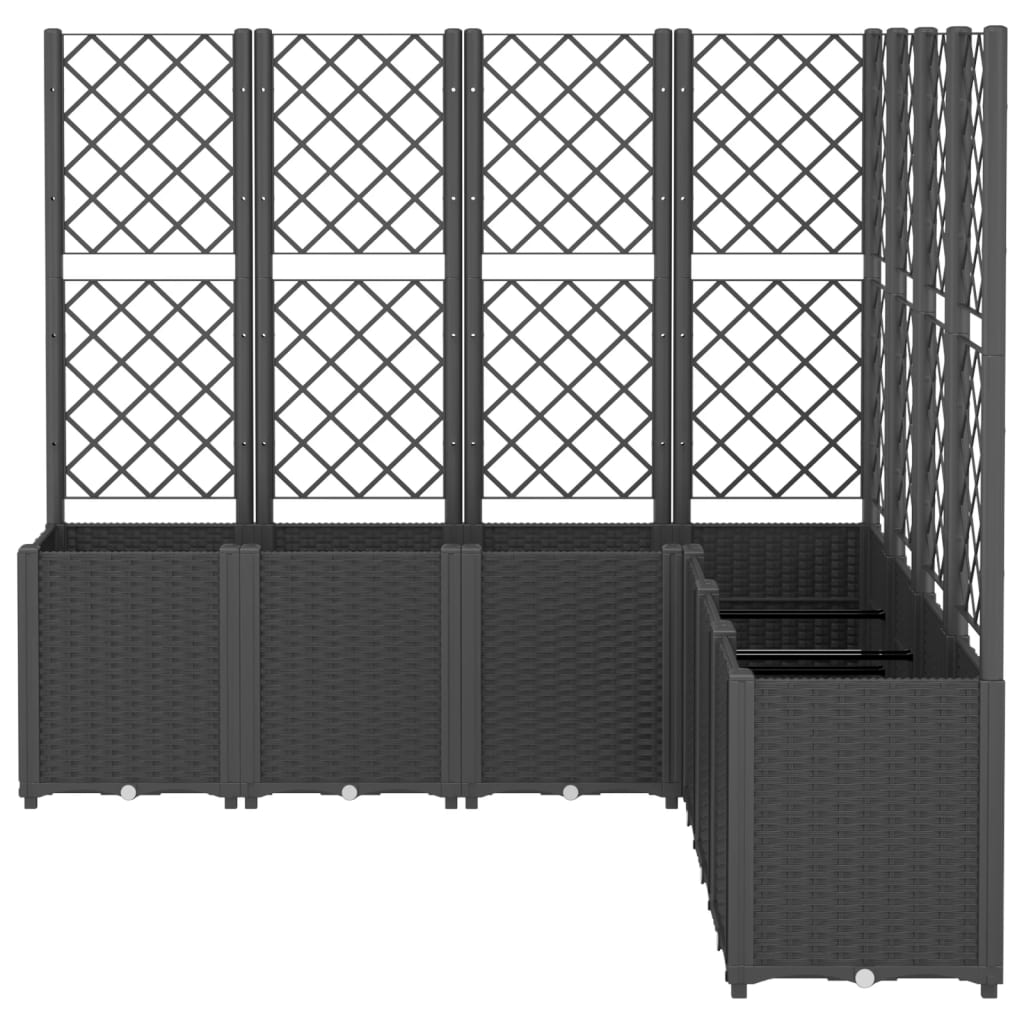 Vrtna sadilica s rešetkom crna 160 x 160 x 140 cm PP