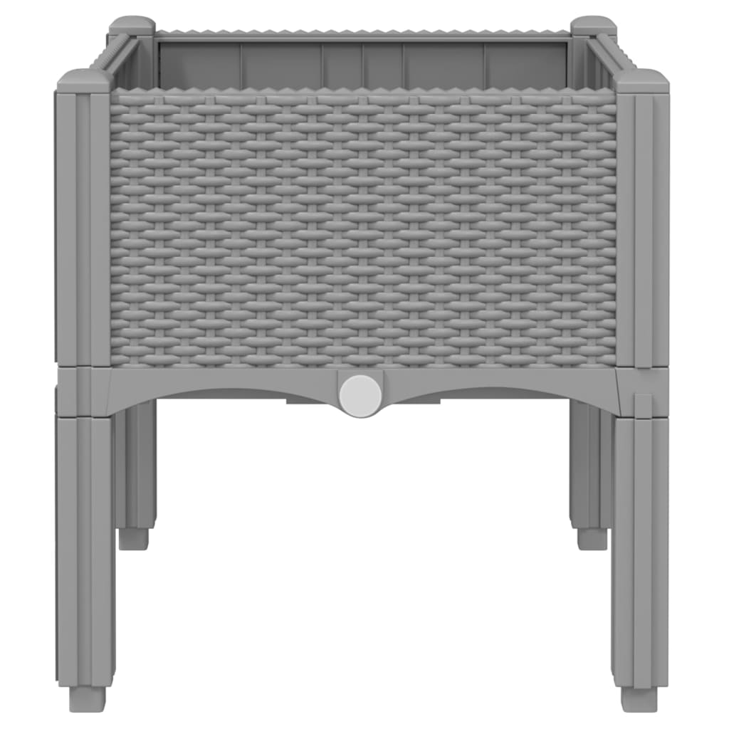 Vrtna sadilica s nogama svjetlosiva 40 x 40 x 42 cm PP