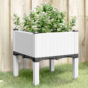 Vrtna sadilica s nogama bijela 40 x 40 x 42 cm PP