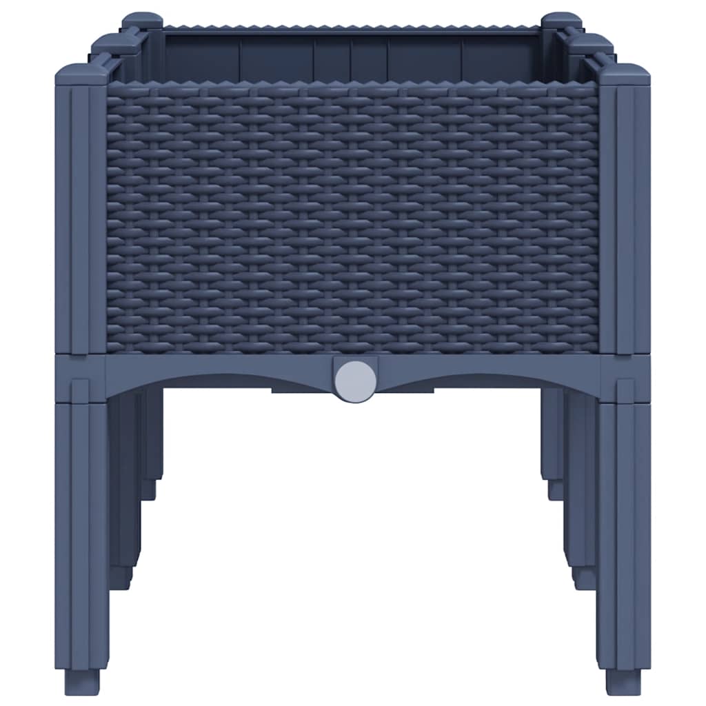 Vrtna sadilica s nogama plava siva 80 x 40 x 42 cm PP