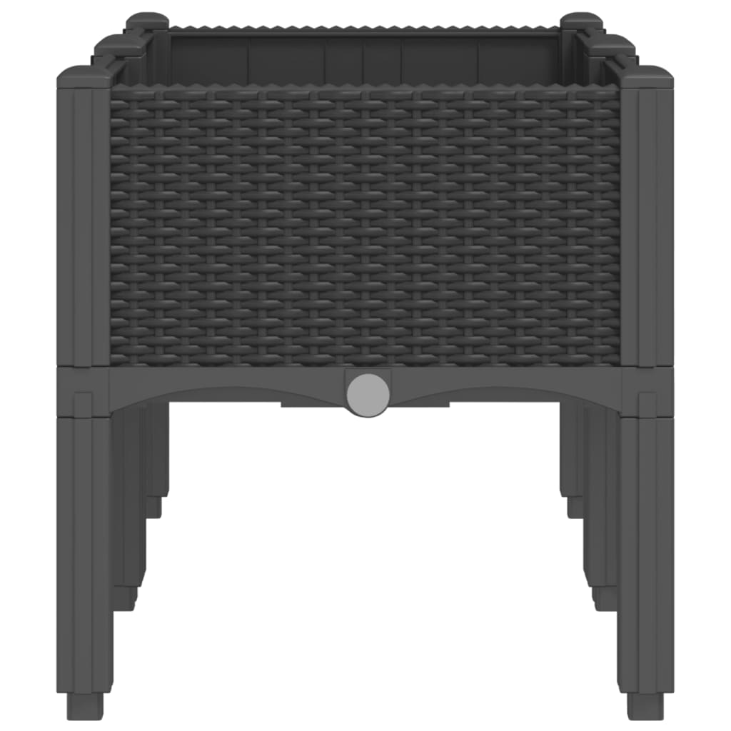 Vrtna sadilica s nogama crna 80 x 40 x 42 cm PP