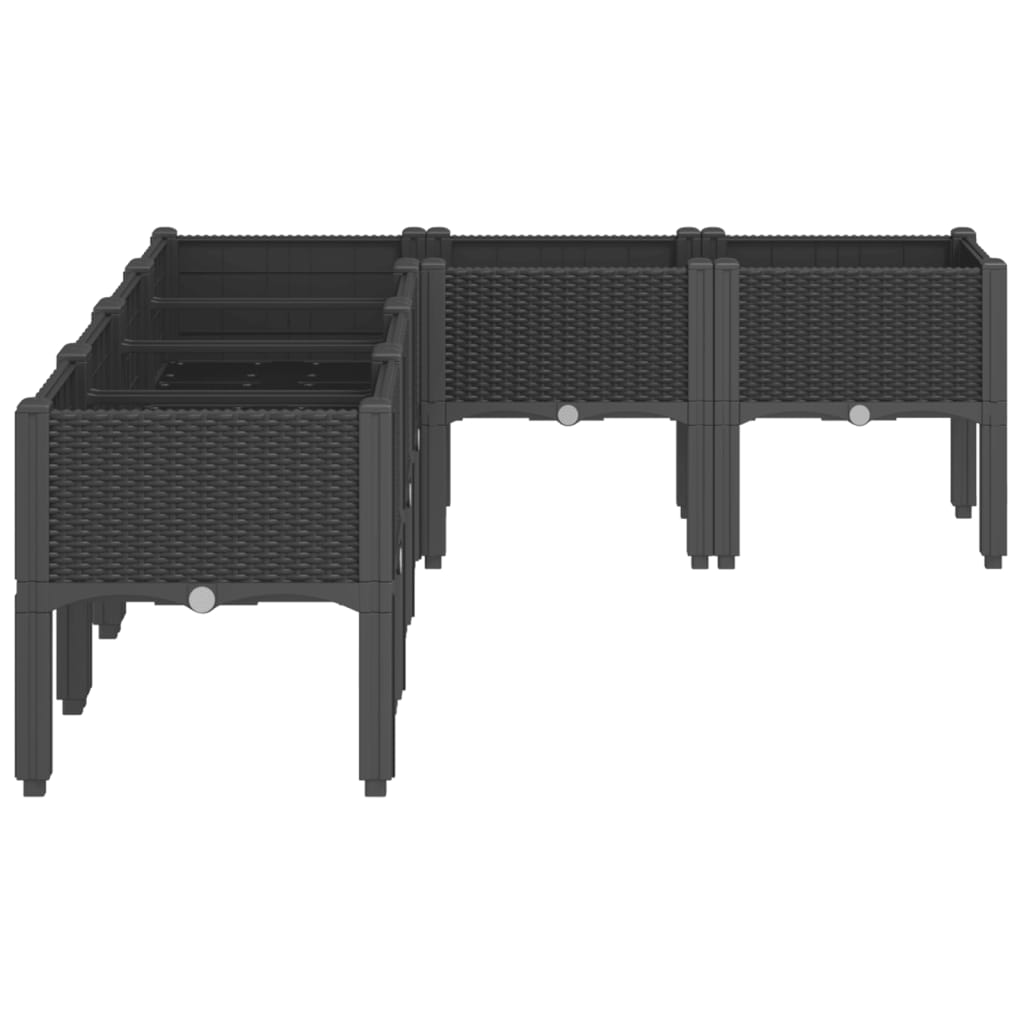 Vrtna sadilica s nogama crna 160 x 120 x 42 cm PP