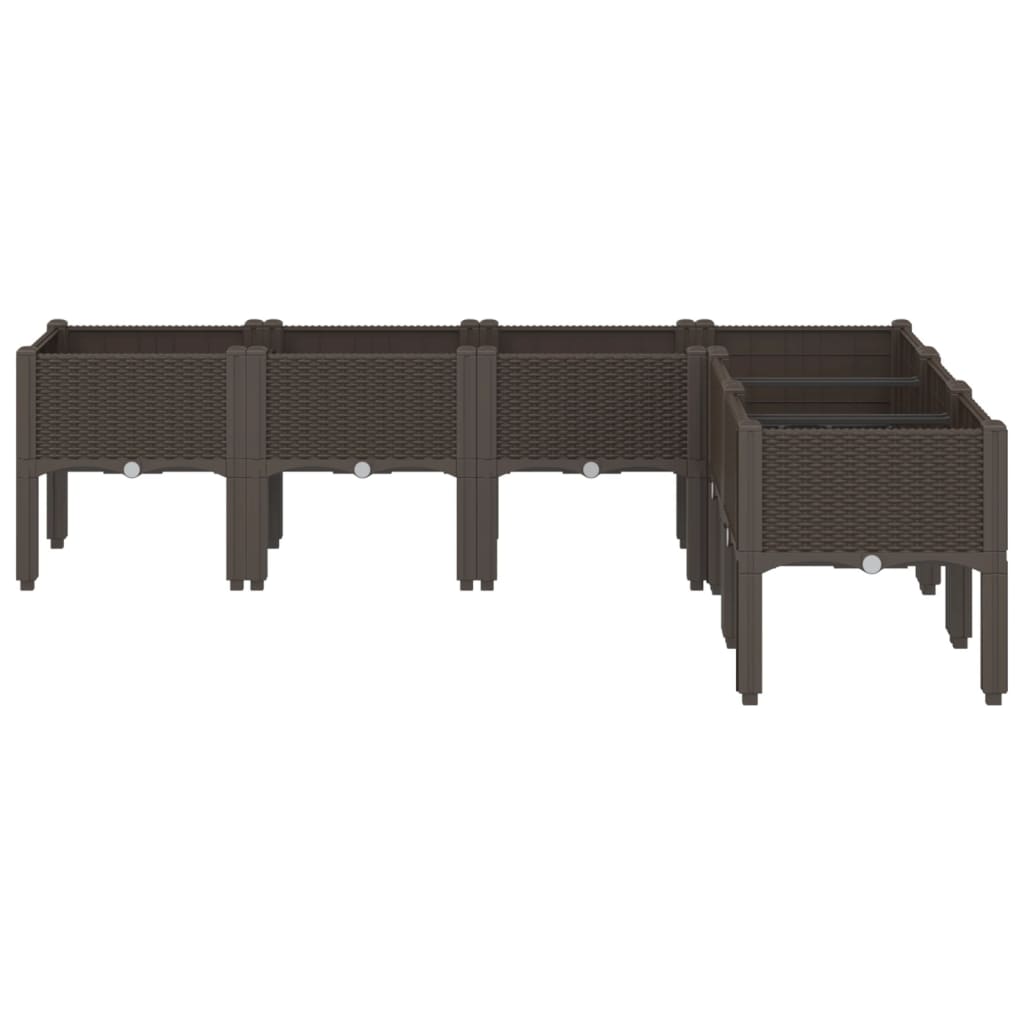 Vrtna sadilica s nogama smeđa 160 x 120 x 42 cm PP