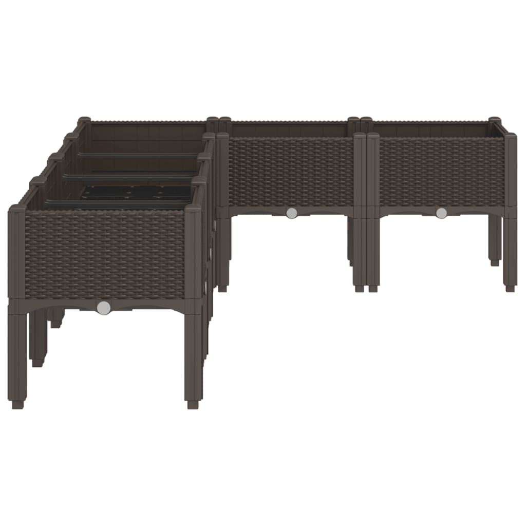 Vrtna sadilica s nogama smeđa 160 x 120 x 42 cm PP