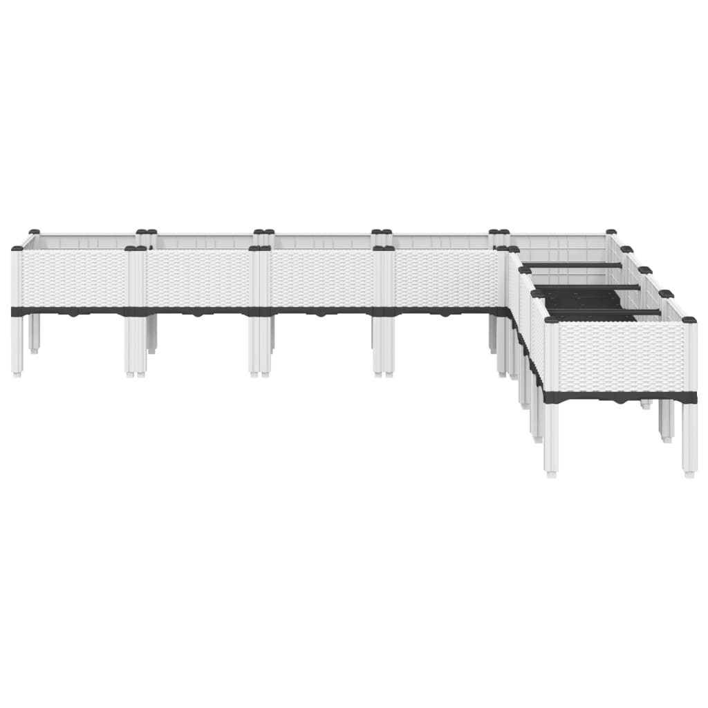 Vrtna sadilica s nogama bijela 200 x 160 x 42 cm PP