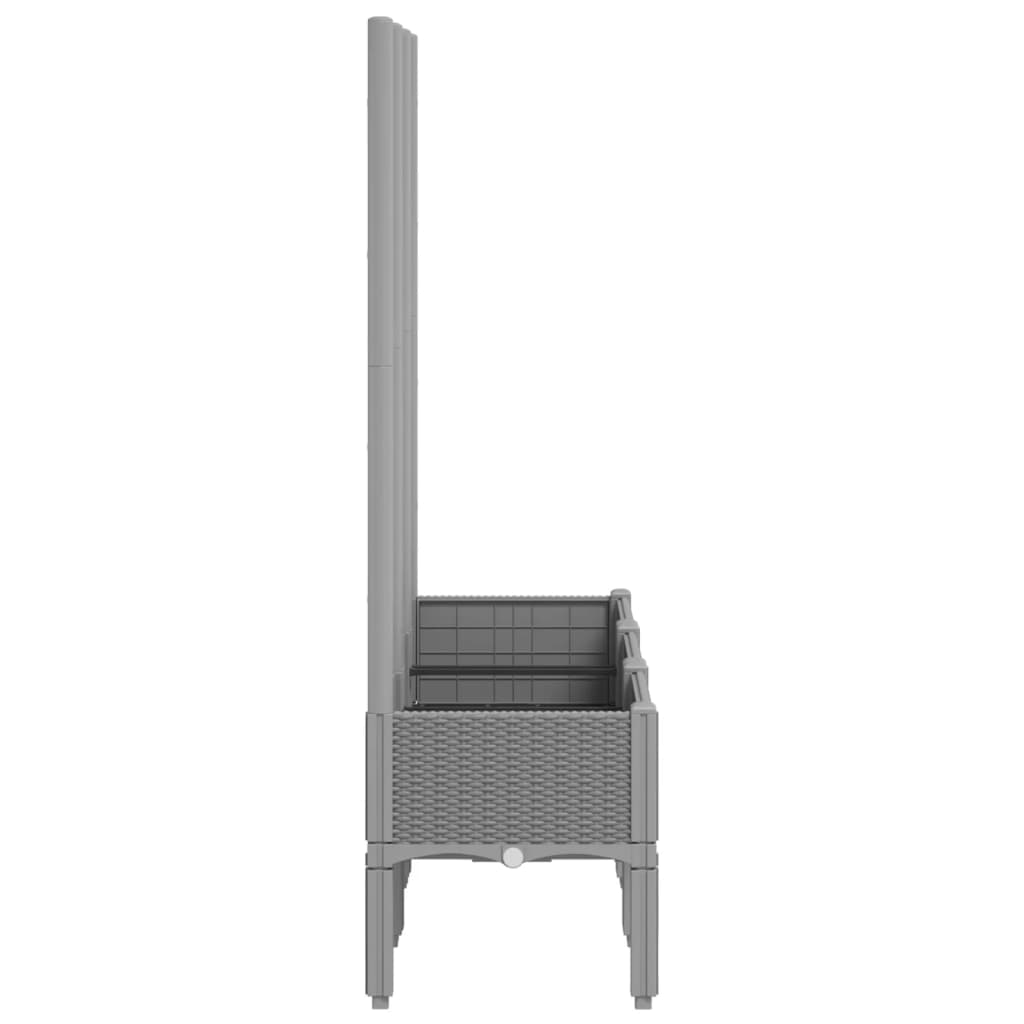 Vrtna sadilica s rešetkom svjetlosiva 120 x 40 x 142 cm PP