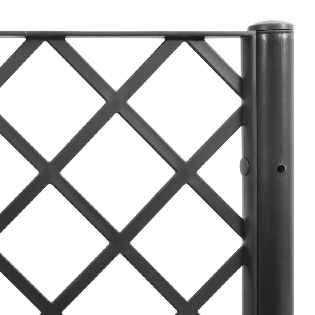 Vrtna sadilica s rešetkom crna 160 x 40 x 142 cm PP