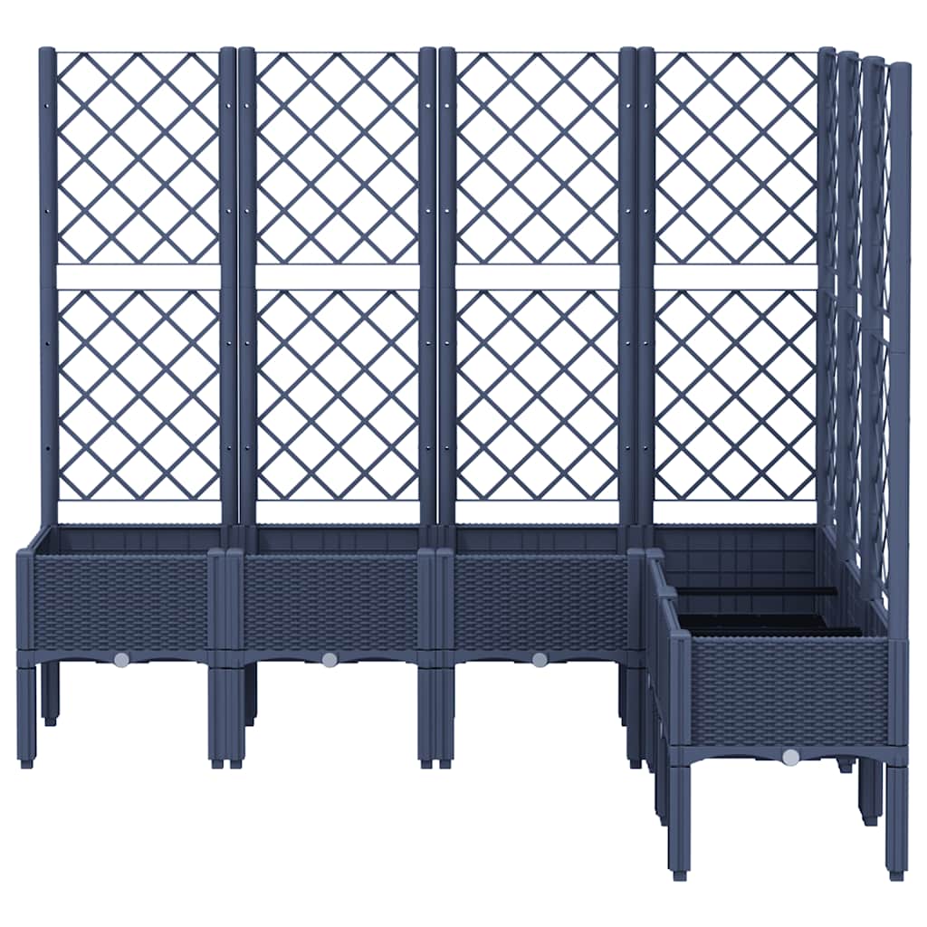 Vrtna sadilica s rešetkom plava siva 160x120x142 cm PP