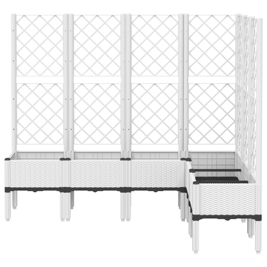 Vrtna sadilica s rešetkom bijela 160 x 120 x 142 cm PP