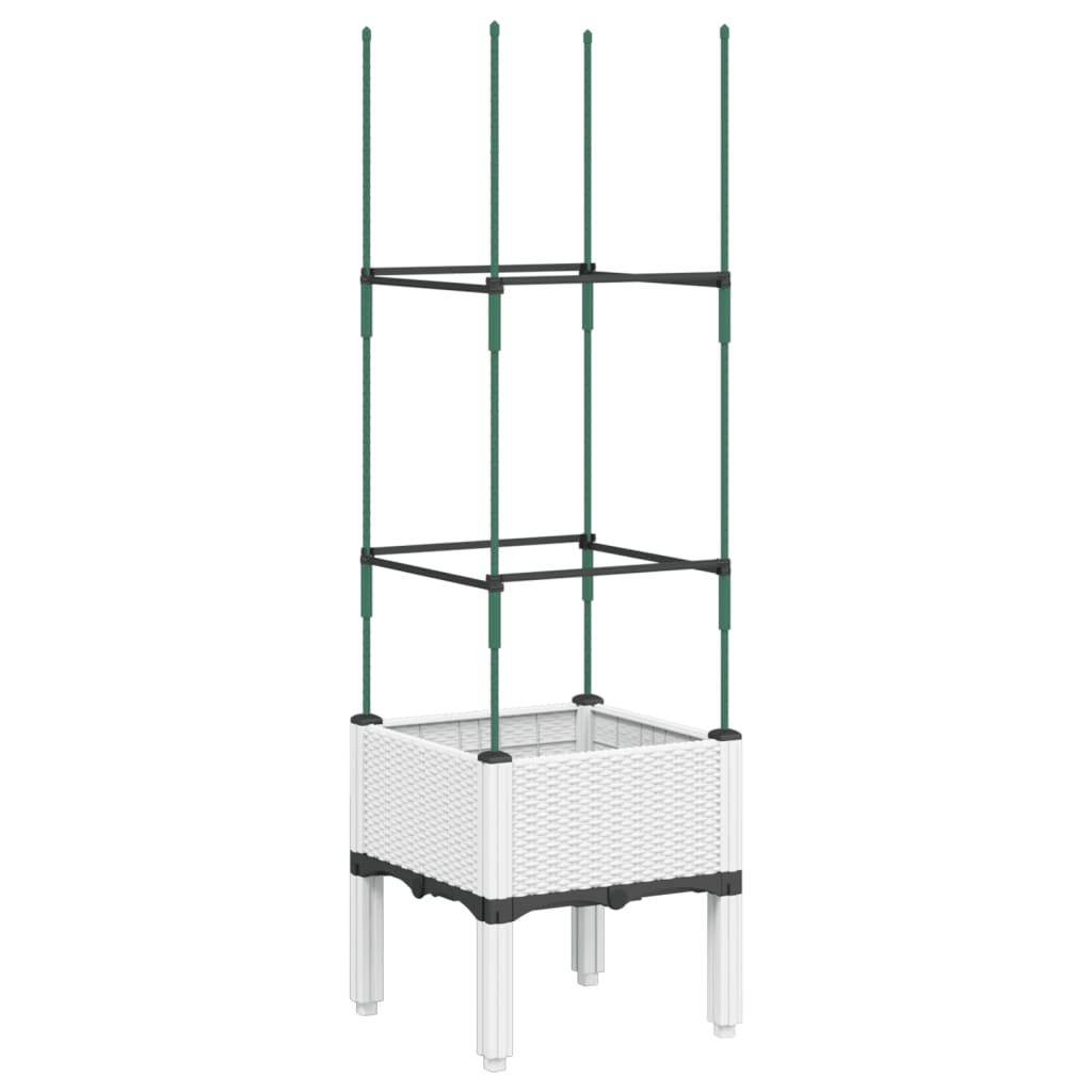 Vrtna sadilica s rešetkom bijela 40 x 40 x 142,5 cm PP