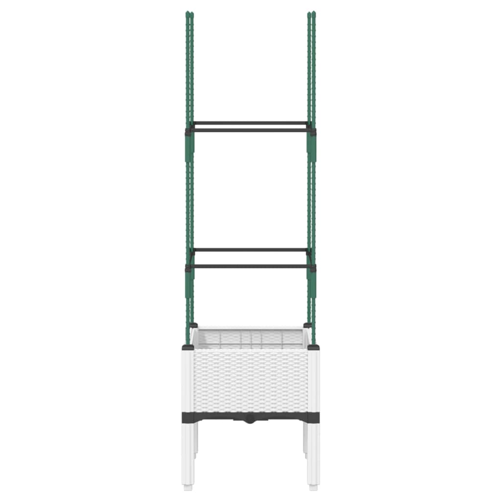 Vrtna sadilica s rešetkom bijela 40 x 40 x 142,5 cm PP
