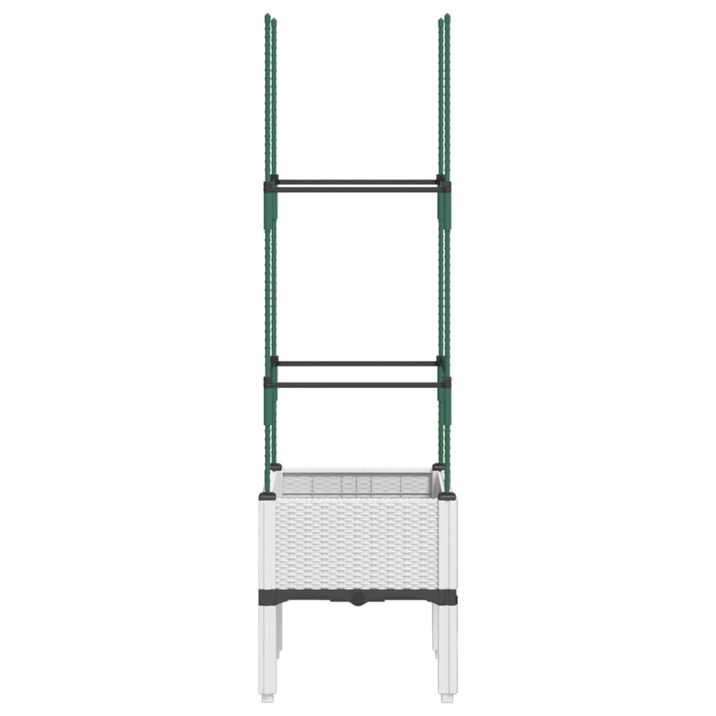Vrtna sadilica s rešetkom bijela 40 x 40 x 142,5 cm PP