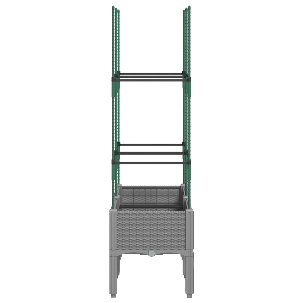 Vrtna sadilica s rešetkom svjetlosiva 80 x 40 x 142,5 cm PP