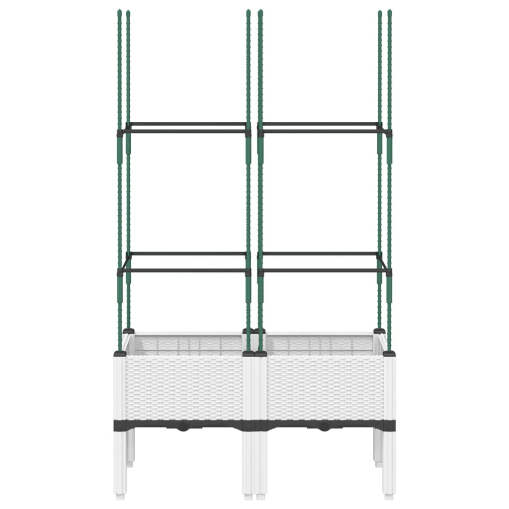 Vrtna sadilica s rešetkom bijela 80 x 40 x 142,5 cm PP