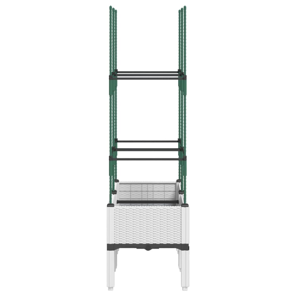 Vrtna sadilica s rešetkom bijela 80 x 40 x 142,5 cm PP