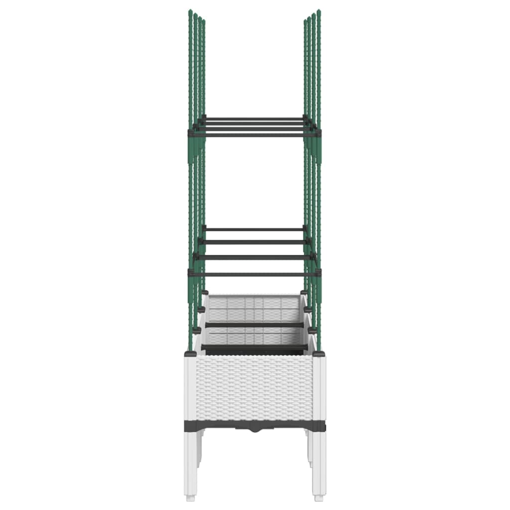 Vrtna sadilica s rešetkom bijela 120 x 40 x 142,5 cm PP